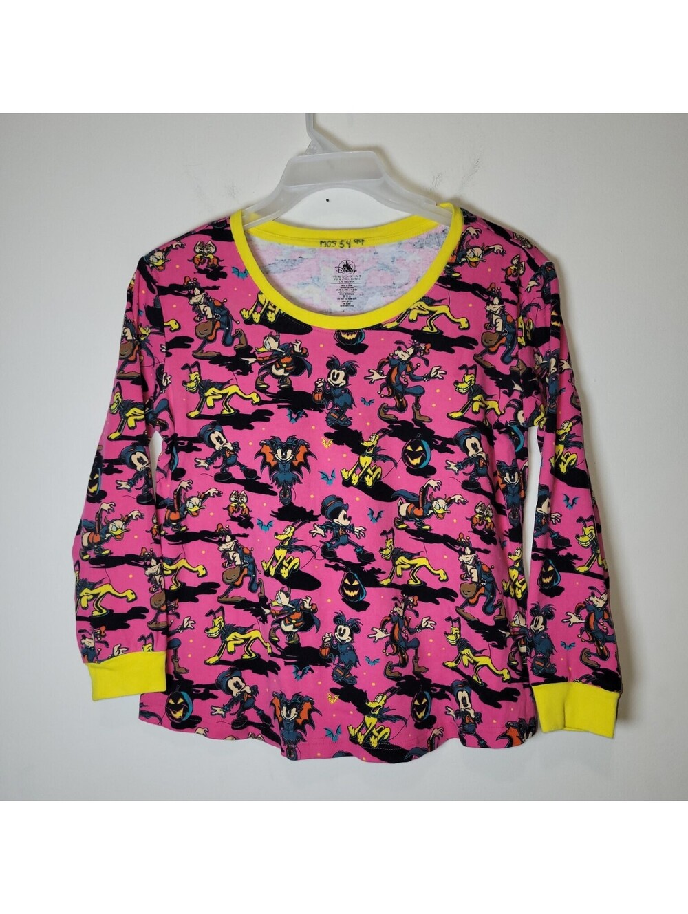 Disney Parks Halloween Mickey Minnie Donald Women's Sleepwear Pink Shirt S